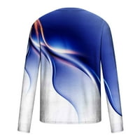 Киплики Base База Кошули На Големо За Мажи Круг Вратот Долг Ракав Пуловер Печатени Маица Блуза Блузи