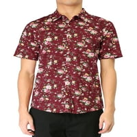 Единствени поволни цени за летни кратки ракави за кратки ракави за маж, цветен памук хавајски кошула