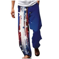 Ханас Менс Панталони Директно Американскиот Ден На Независноста 3д Печатени Модни Креативни Секојдневни Панталони Кралската Сина
