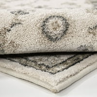 Оријан килимки железостоун цветни меки бели области килим, 9 '13'