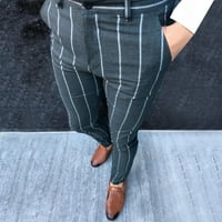 Машки Фустан Панталони Мода Лента Карирани Печатени Бизнис Повик Панталони Затворање На Патент Тенок Одговара Формална Панталони