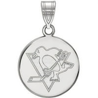 Логор Стерлинг сребрен родиум-позлатен NHL Pittsburgh Penguins Mediual Disc.