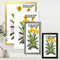 DesignArt „Yellowолта гроздобер орхидеја“ Традиционална врамена уметничка печатење