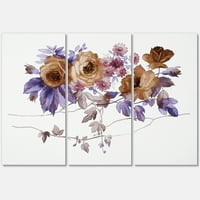 Виолетова диви цвеќиња на бело IV сликарство платно уметнички принт