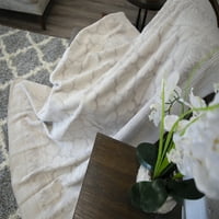 Отомансон Крев ќебиња, кревети, кадифен памук фрлање, меко памучно пријатно ќебе увезено од ќебе за памучно ќебе, 50 '' l 65 '' w, светло сива