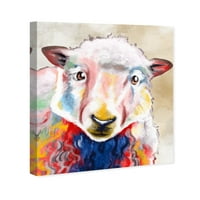 Wynwood Studio Animals Wall Art Canvas Prints 'Color Splash овци' ’животни - бело, сино