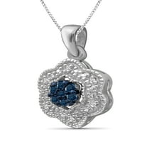 JewelersClub Carat T.W. Сино -бел дијамант Стерлинг сребрен цвет накит
