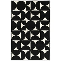 Ломакноти Тераса Тропска Севела 4 '6' Геометриски затворен простор на отворено килим црно бело