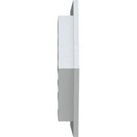 Ekena Millwork 12 W 28 H хоризонтално врв на вtивотен проветрувачки функционален, PVC Gable отвор со 1 4 рамка за рамна трим