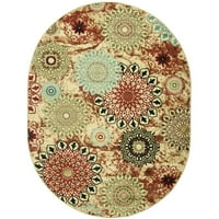 Добро ткаени Баркли Делилас место цветни сузани област овална тркалезна килим, слонова коска