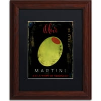 Трговска марка ликовна уметност Olive Martini I Canvas Art by Color Bakery, црна мат, дрвена рамка