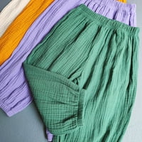 Девојки девојчиња момчиња памучни памучни панталони со долги харем панталони деца обични цврсти дното панталони 12м-7Т