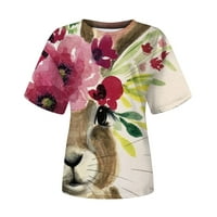 Левмија врвови кошули за жени плус големина на дозвола за жени, женски модни врвови, смешни печати, обични лабави маички кошули за блузи, кошула за печатење на блузи