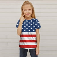 Американски знамиња Детско дете кошули 3Д графички печатени мачки момчиња девојки новини модни маици со кратки ракави, уникатен