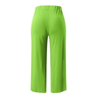 псиакги јога панталони женски еднобојни сплит вежби со високо истегнување јога панталони за одмор зелена + л