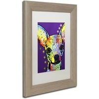 Трговска марка ликовна уметност Chihuahua II Canvas Art by Dean Russo, White Matte, Birch Frame