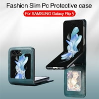 -Лион за Samsung Galaxy Z Flip Case Wallet со држач за кредитна картичка, мек PU кожа стил на делови за жени мажи, тенок шок -изобилен заштитен телефонски капак за Samsung Galaxy Z Flip 5G, зеле?